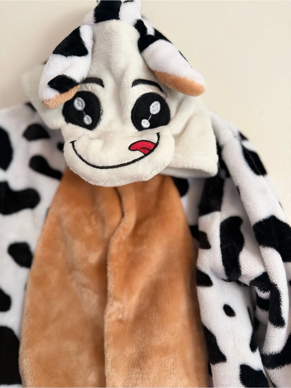 Kids Cow Onesie with Hood - Black & White